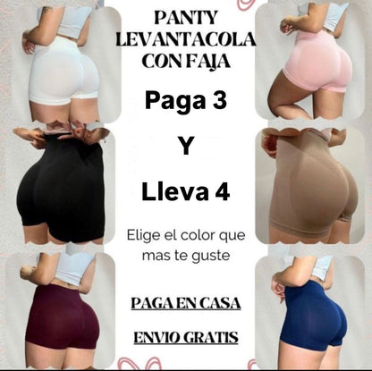 PAGUE 3 LLEVE 4 PANTY LEVANTA COLA CON FAJA